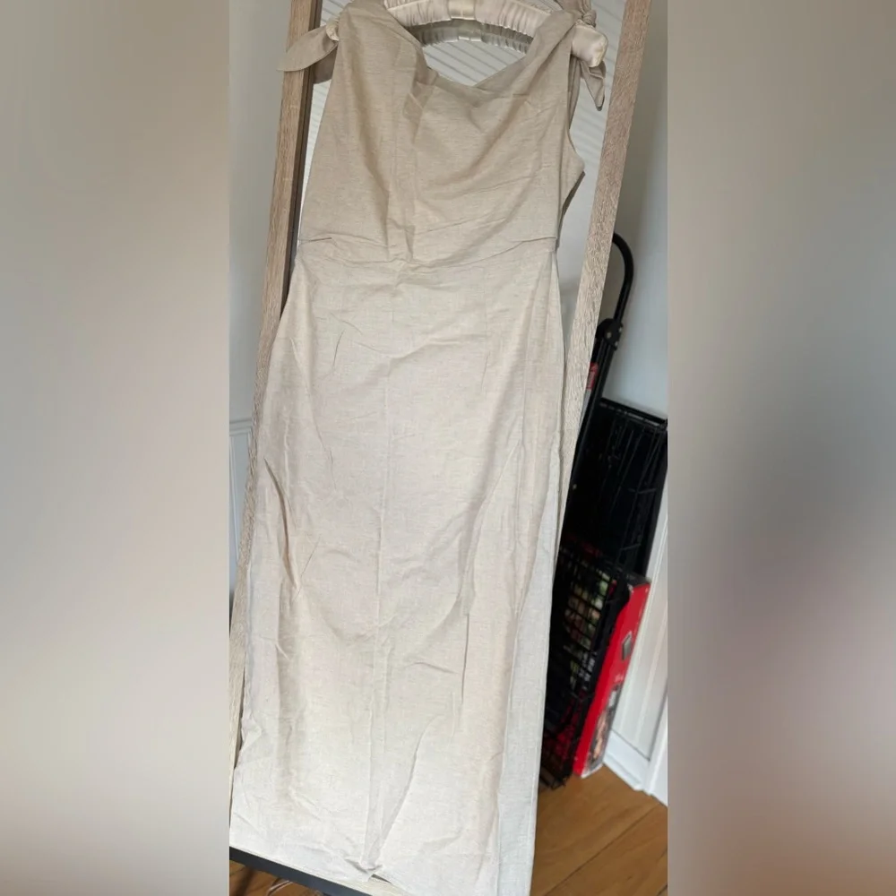 Showpo One-Shoulder Cream Midi Dress - Picture 10 of 10